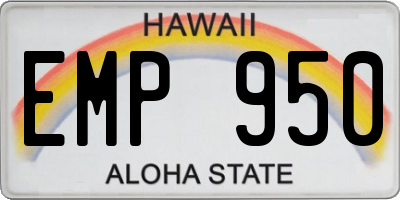 HI license plate EMP950