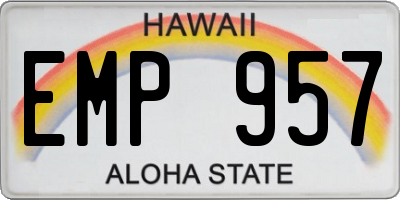 HI license plate EMP957