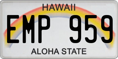 HI license plate EMP959