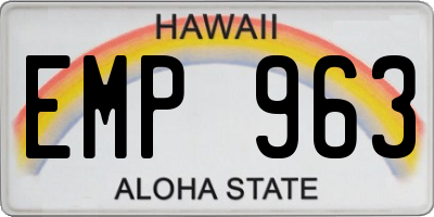 HI license plate EMP963