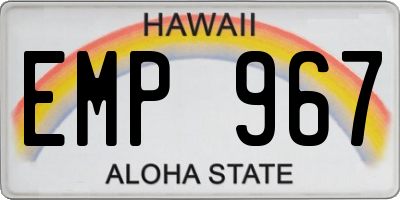 HI license plate EMP967