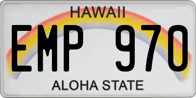 HI license plate EMP970