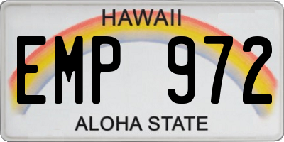HI license plate EMP972