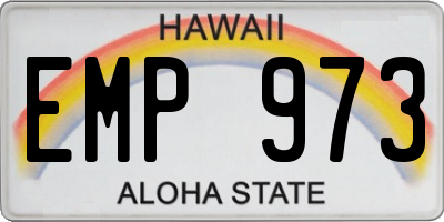 HI license plate EMP973