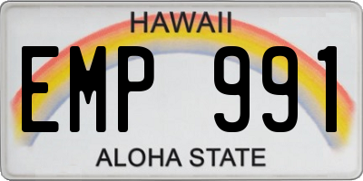HI license plate EMP991