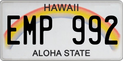 HI license plate EMP992