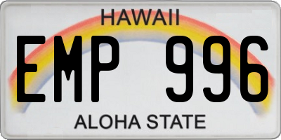 HI license plate EMP996