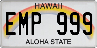 HI license plate EMP999