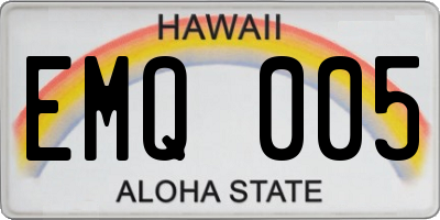 HI license plate EMQ005