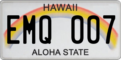 HI license plate EMQ007
