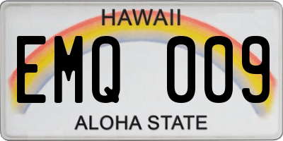 HI license plate EMQ009
