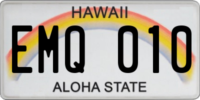 HI license plate EMQ010