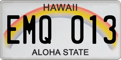 HI license plate EMQ013