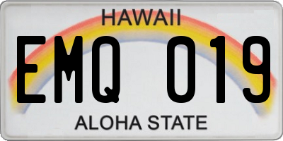 HI license plate EMQ019