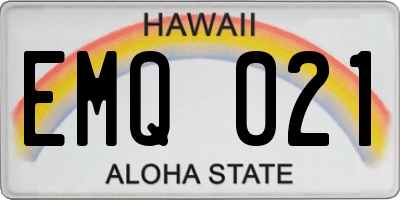 HI license plate EMQ021