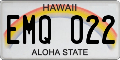 HI license plate EMQ022