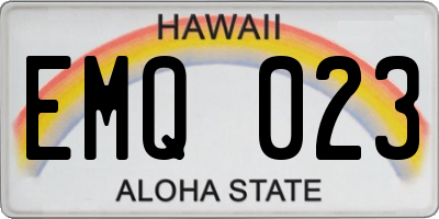HI license plate EMQ023