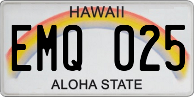 HI license plate EMQ025