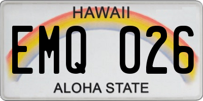 HI license plate EMQ026