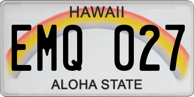 HI license plate EMQ027