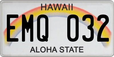 HI license plate EMQ032