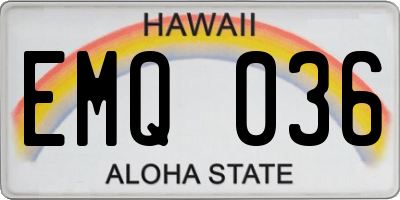 HI license plate EMQ036