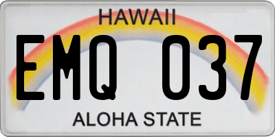 HI license plate EMQ037