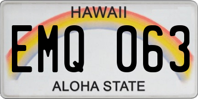 HI license plate EMQ063