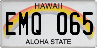 HI license plate EMQ065