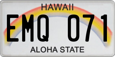HI license plate EMQ071