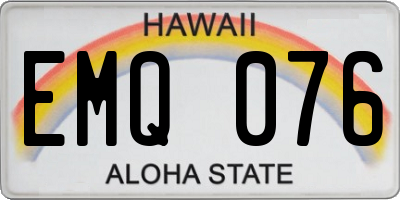 HI license plate EMQ076