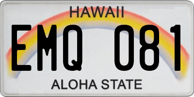 HI license plate EMQ081