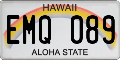 HI license plate EMQ089