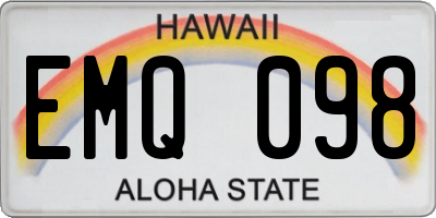 HI license plate EMQ098