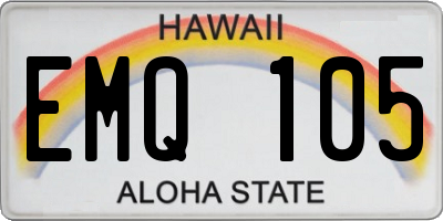 HI license plate EMQ105