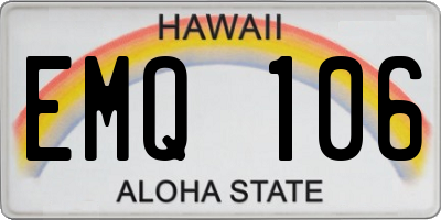 HI license plate EMQ106