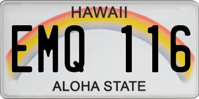 HI license plate EMQ116