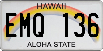HI license plate EMQ136