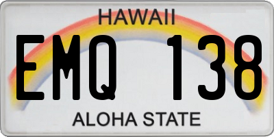 HI license plate EMQ138