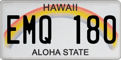 HI license plate EMQ180