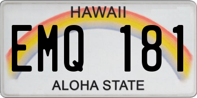 HI license plate EMQ181