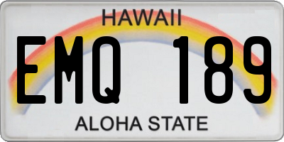 HI license plate EMQ189