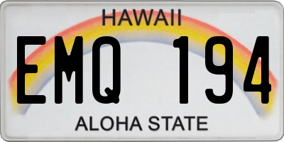 HI license plate EMQ194
