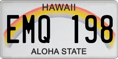 HI license plate EMQ198