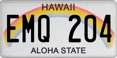 HI license plate EMQ204