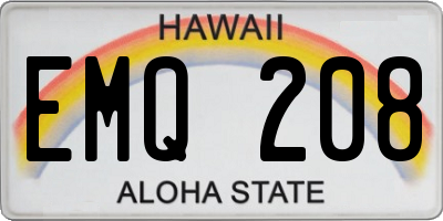 HI license plate EMQ208
