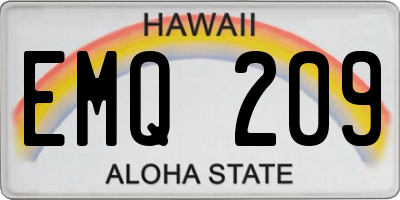 HI license plate EMQ209