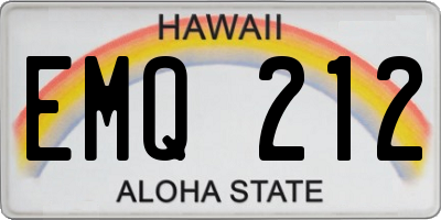 HI license plate EMQ212