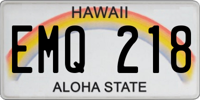 HI license plate EMQ218