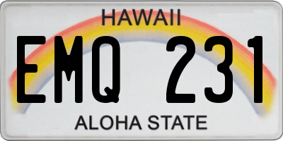 HI license plate EMQ231